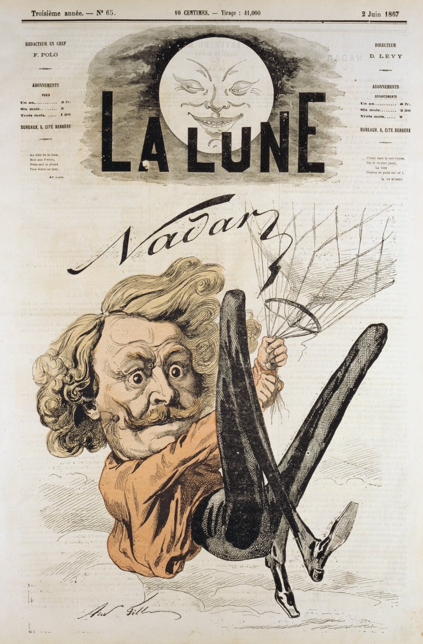 Nadar, fransk journalist, konstnär och fotograf, 1867 av Andre Gill
