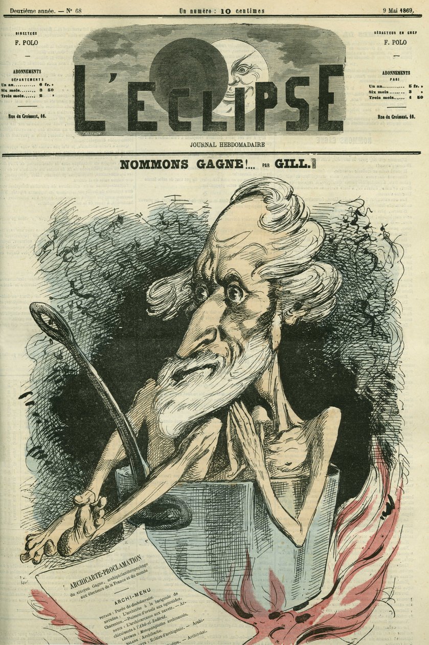 Namn Gagne, illustration av en kandidat i ett val. Omslag i "" L