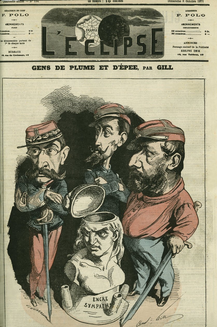Människor med penna och svärd: Louis Leon Faidherbe (1818-1889), fransk militär, Camille Cremer (1840-1876), fransk general och Philippe Toussaint Joseph Bordone (1821-1892), läkare och militär. Omslag i "" L