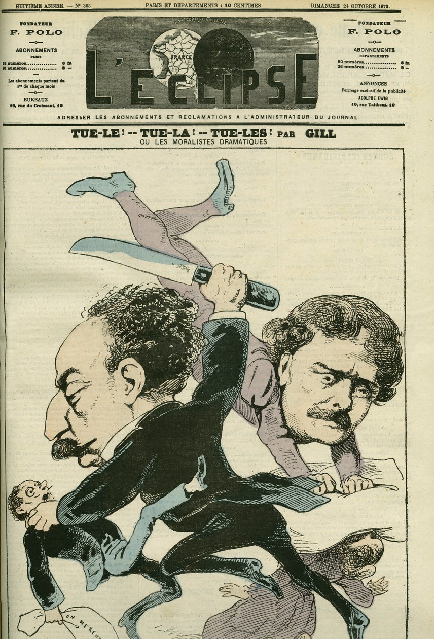 Porträtt av Alexandre Dumas Jr. (1824-1895), fransk brevman och Ernesto Rossi. Omslag i "" L