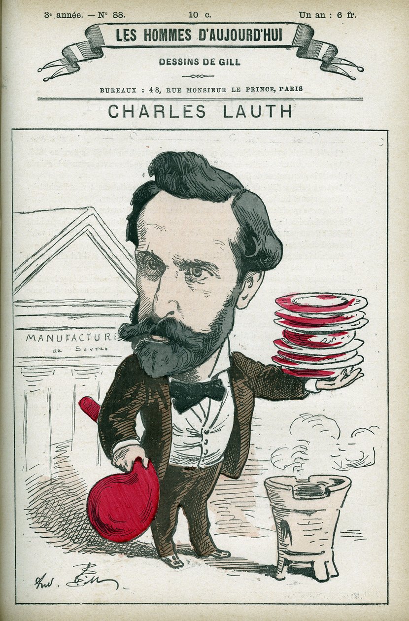 Porträtt av Charles Lauth (1836-1913), en fransk kemist, han var chef för Ecole Superieur de Physique et de Chemistry Industrielles (ESPCI) i Paris. Tecknad av Gill, Paris. av Andre Gill