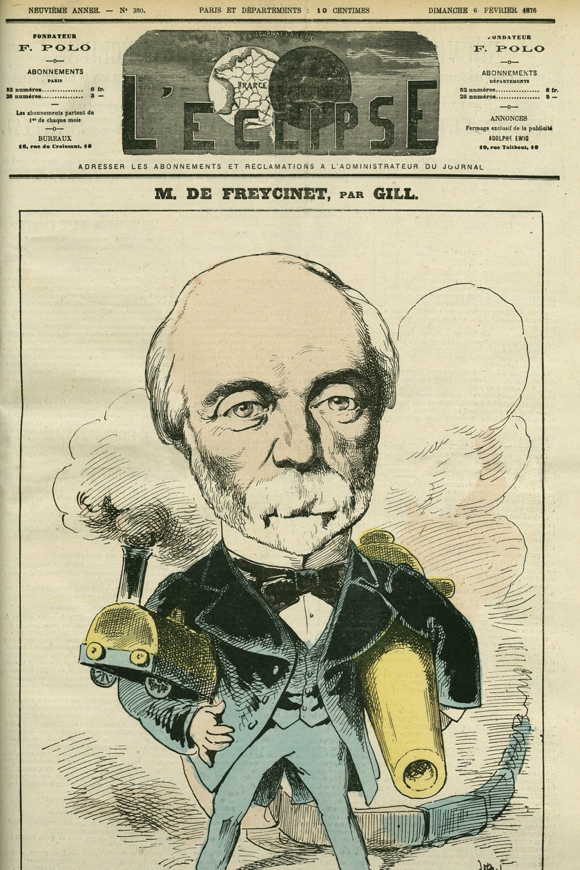 Porträtt av Charles Louis de Saulces de Freycinet (1828-1923), fransk politiker och ingenjör. Omslag i "" L