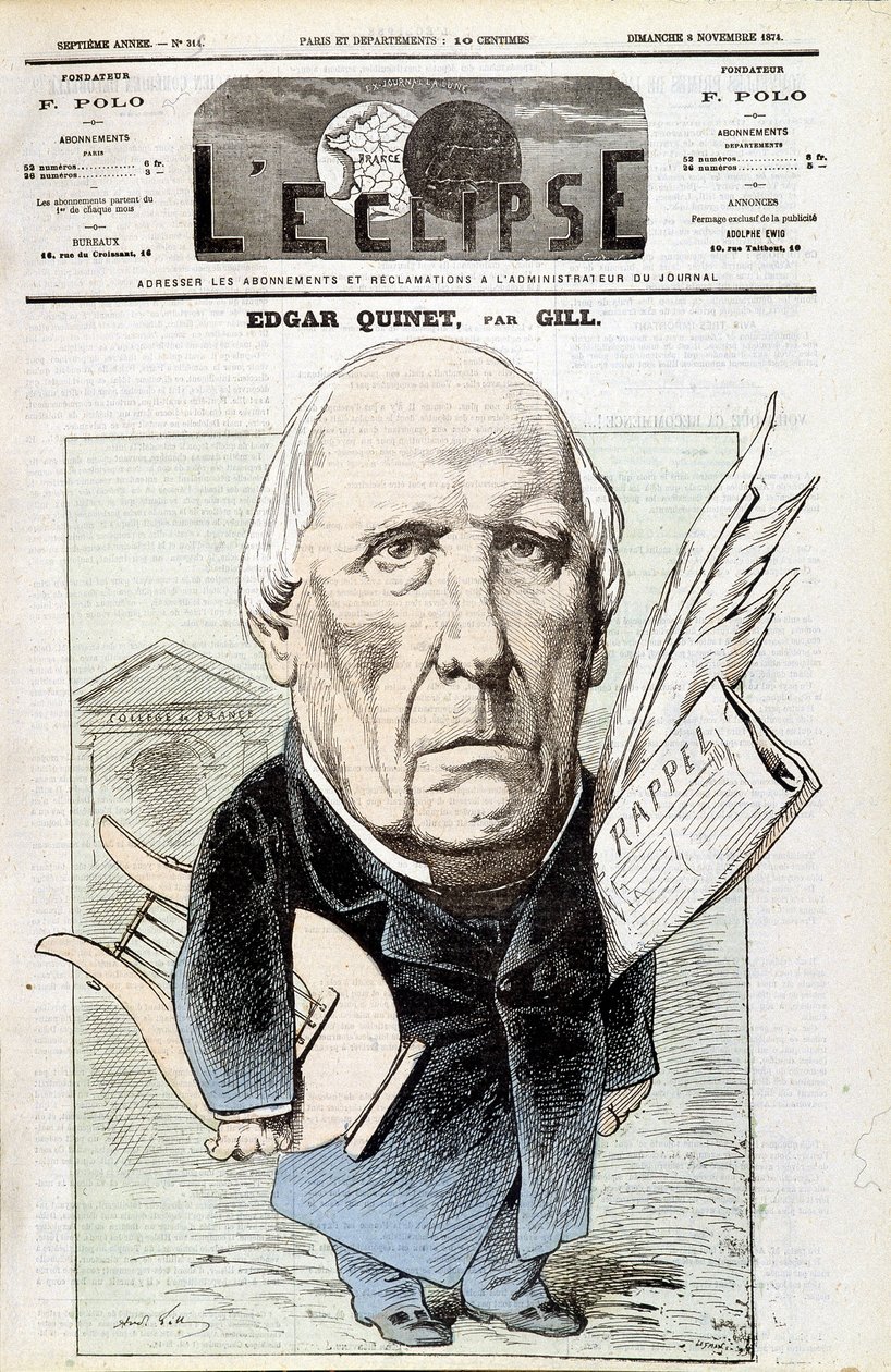 Porträtt av Edgar Quinet, fransk historiker (1803-1875). I L