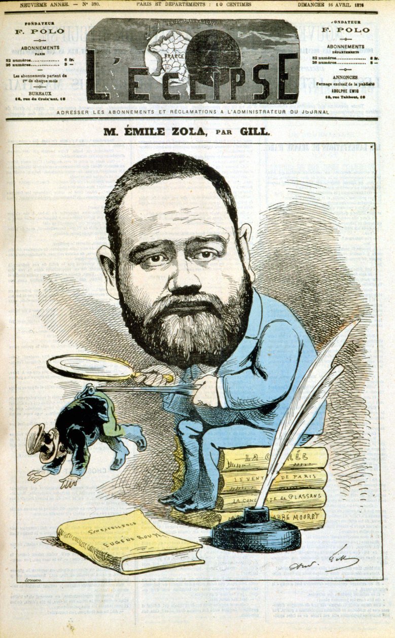 Porträtt av Emile Zola av Andre Gill