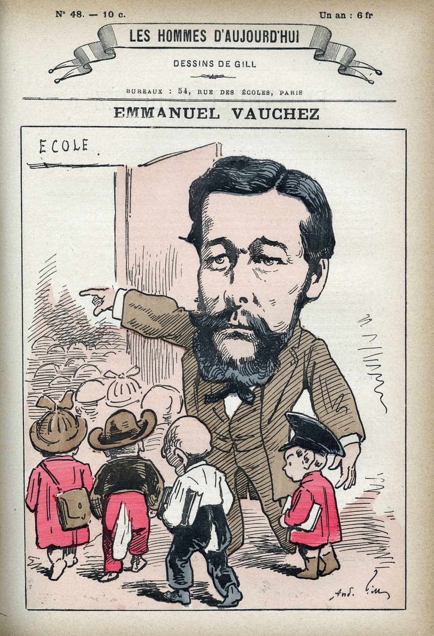 Porträtt av Emmanuel Vauchez, fransk politiker. Karikatyr av Gill, Paris. av Andre Gill