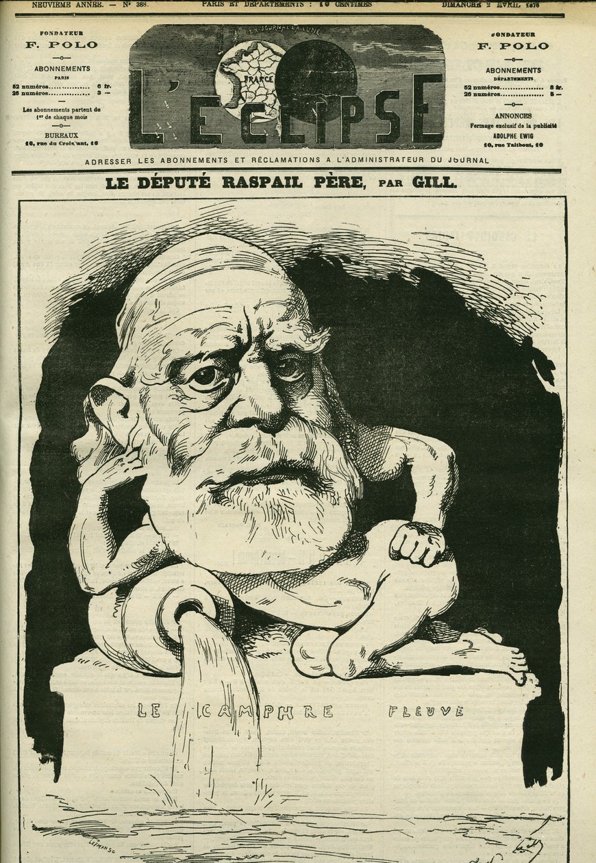 Porträtt av Francois-Vincent Raspail (1794-1878), fransk kemist, läkare och politiker. Omslag i "" L