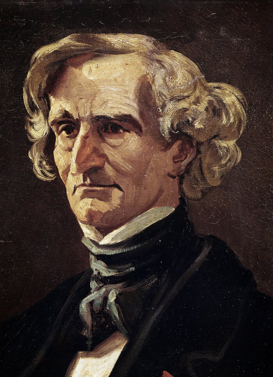 Porträtt av Hector Berlioz, fransk kompositör, detalj (olja på duk av Andre Gill