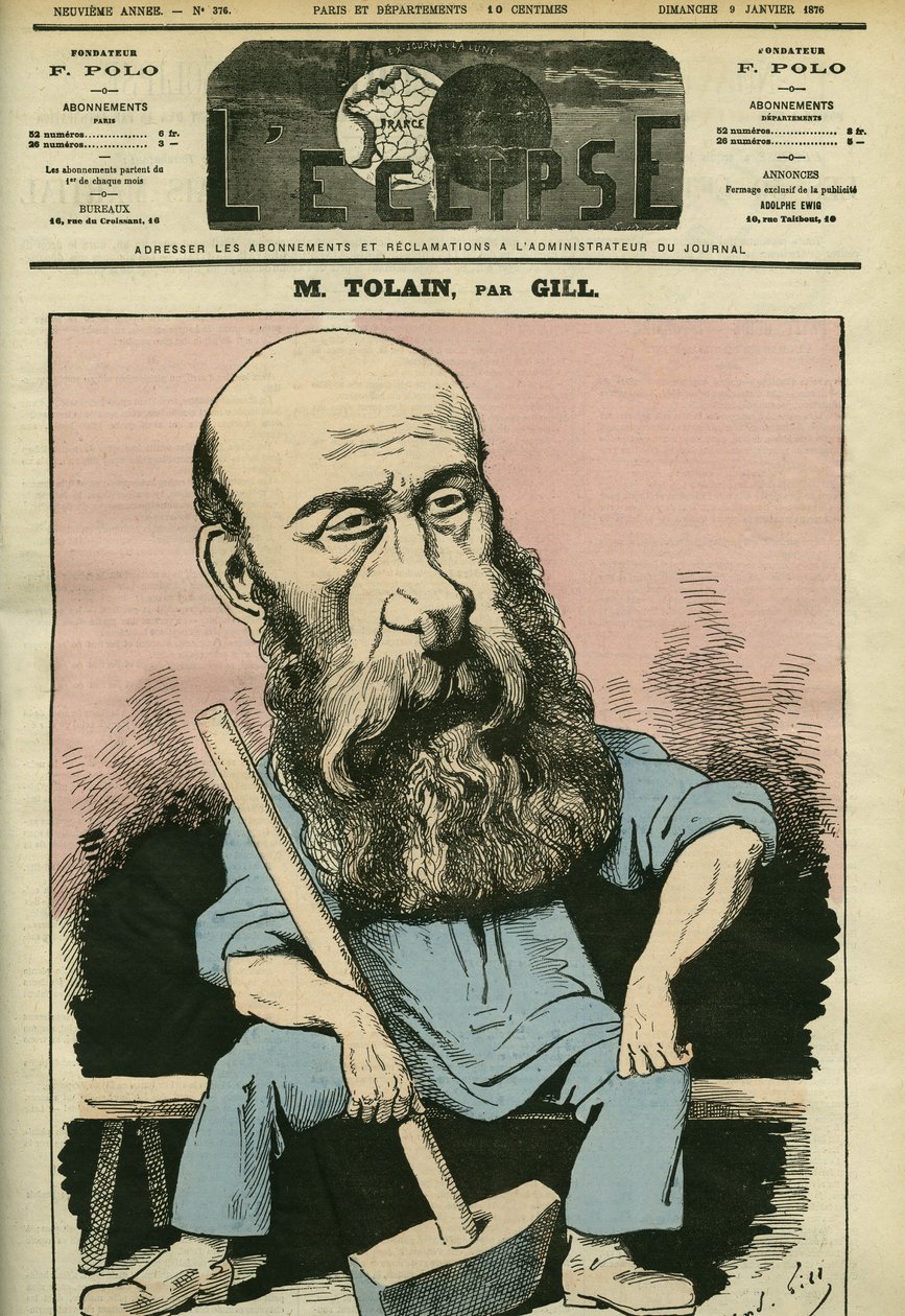 Porträtt av Henri Louis Tolain (1828-1897), fransk gravör och politiker. Omslag i "" L