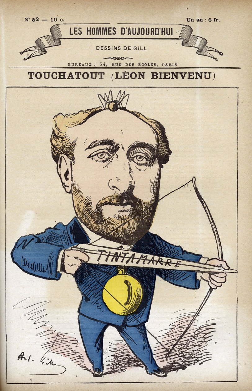 Porträtt av Leon Bienvenu dit Touchatout (1835-1911), fransk journalist och författare till "L