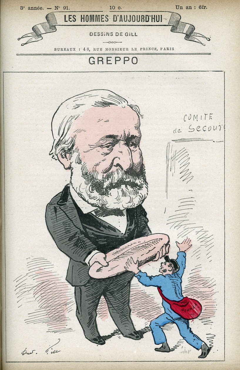 Porträtt av Louis Greppo (1810-1888), en fransk politiker, han var deputerad för Rhône och Seine. Tecknad av Gill, Paris. av Andre Gill