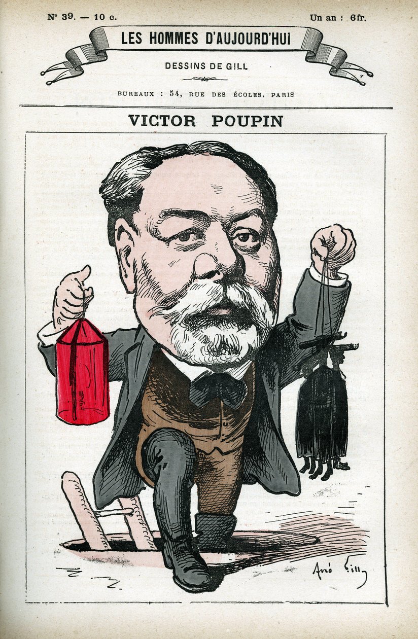 Porträtt av Victor Poupin (1838-1906), fransk politiker. Tecknad av Gill, i "Les Homme d