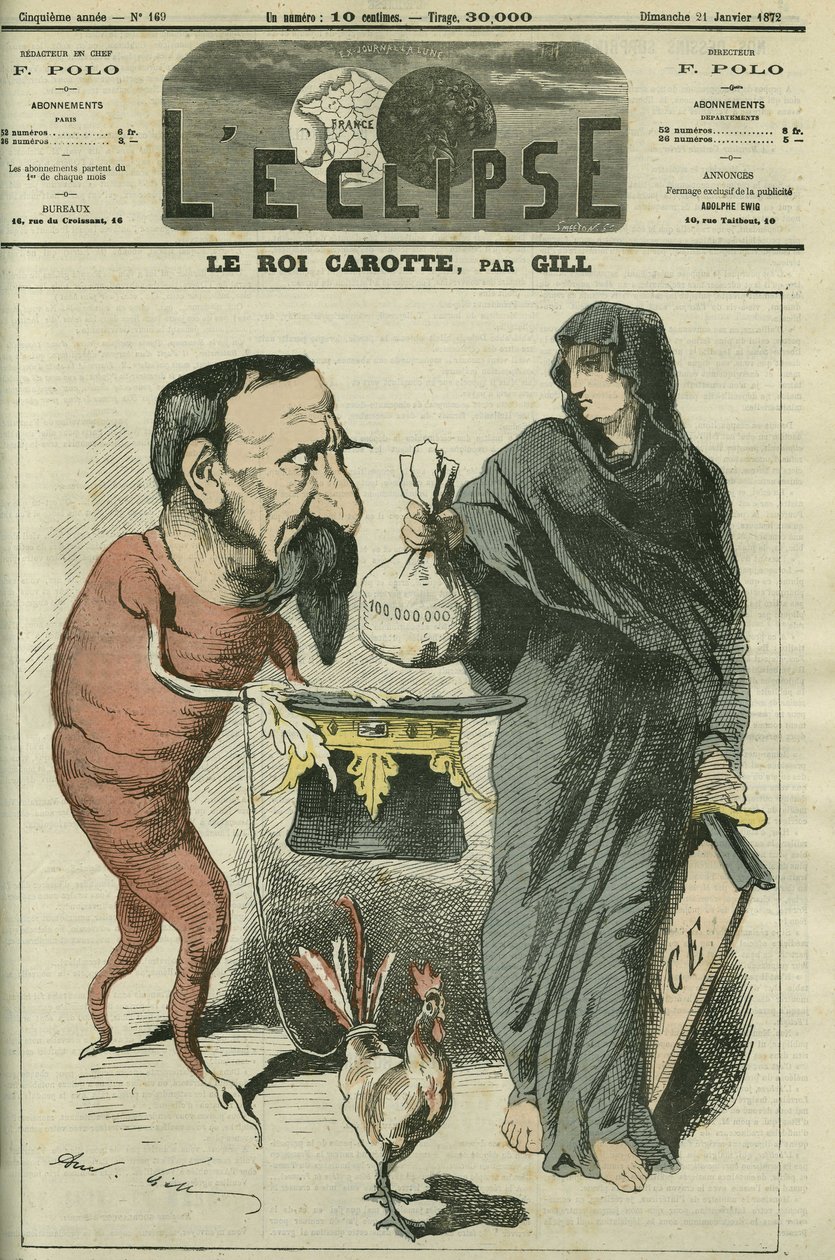 Morotskungen, Napoleon III (1808-1873), republikens president och fransmännens kejsare fram till Sedan Sedan besegrades 1870. Omslag i "" L