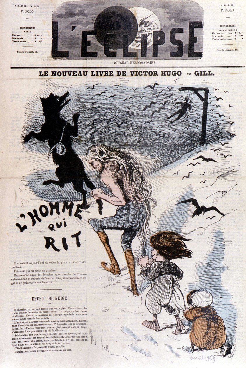 Mannen som skrattar Victor Hugo - av Gill, i "" L
