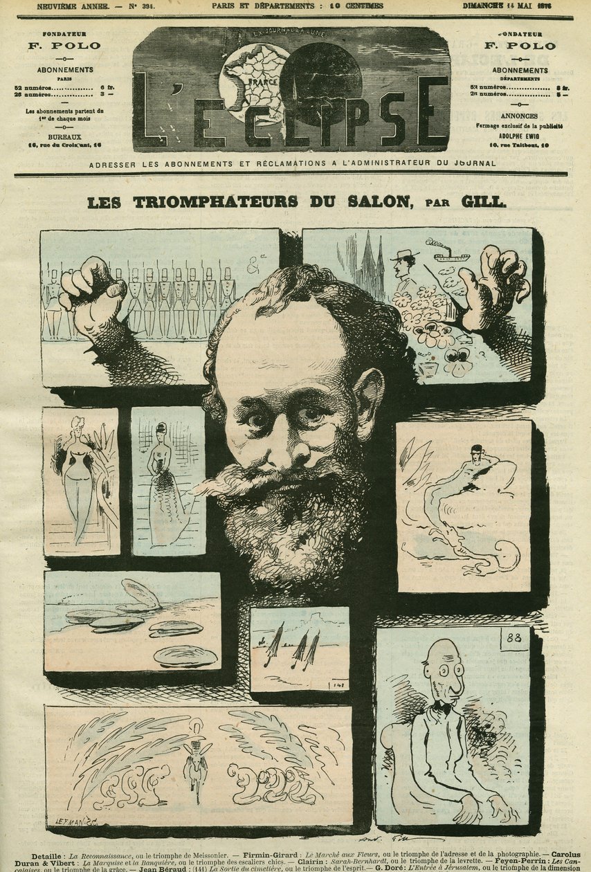 Salongens triumfatorer, eller frånvarons triumf av Edouard Manet (1832-1883), fransk målare. Omslag i "" L