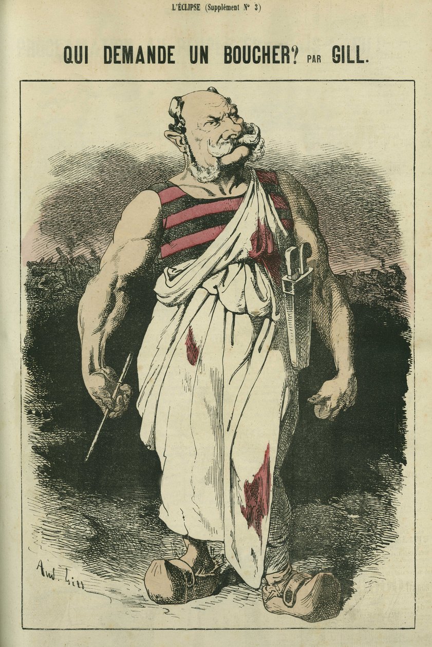 Vem ber om en slaktare, karikatyr av William I av Tyskland (1797-1888), vinnare av kriget 1870. i "" L