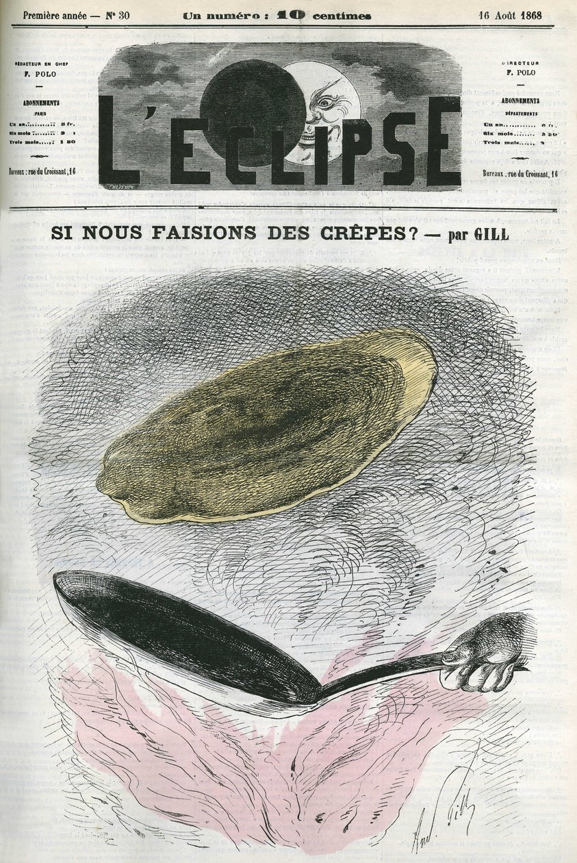 Varför gör vi inte crepes? , illustration av Gill som reaktion på censur. Omslag i "" L