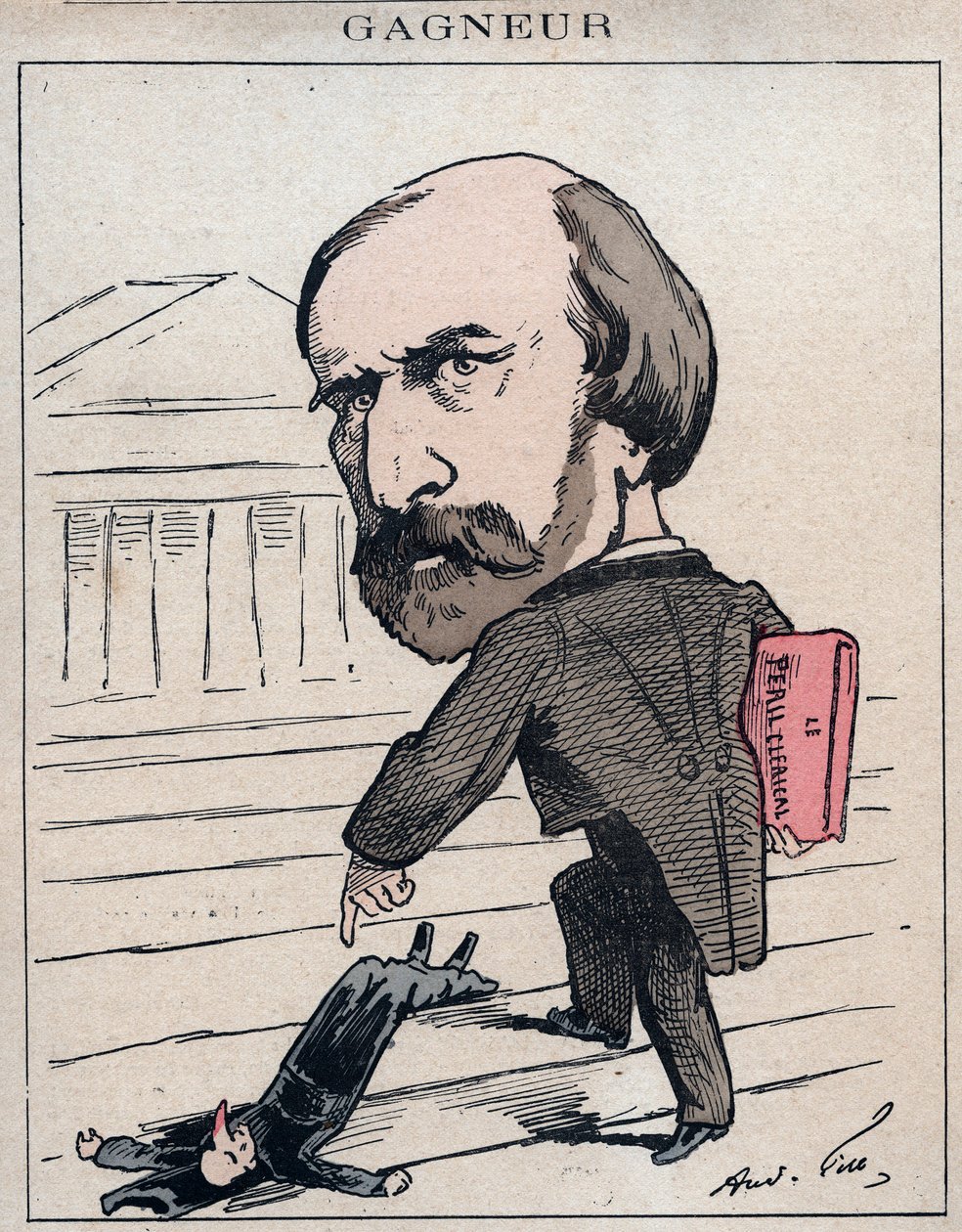 Wladimir Gagneur (1807-1889) Fourierist och socialistisk ekonom, deputerad av Jura (1873) - Tecknad av Andre Gill i "Les Hommes d
