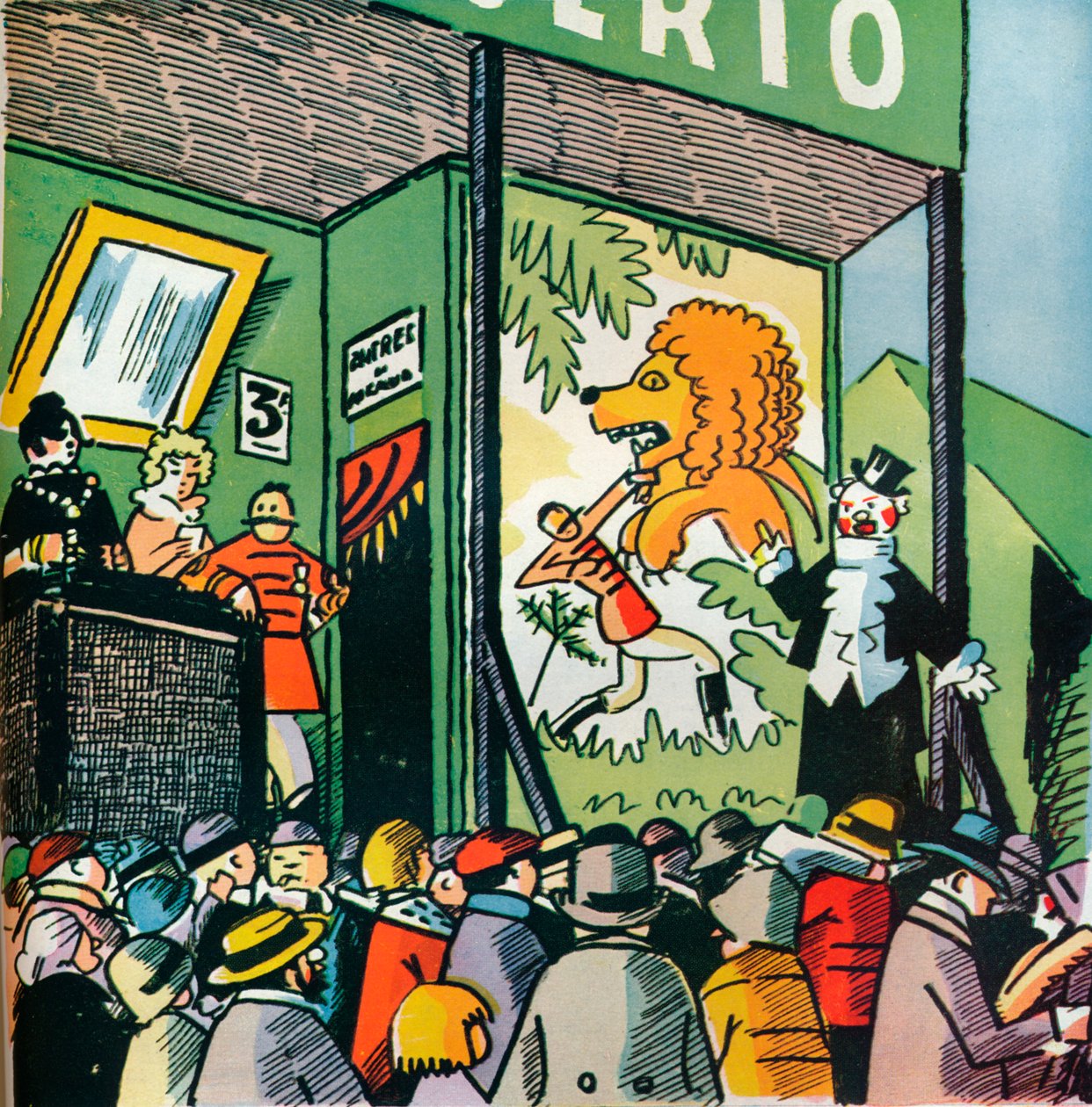 Illustration av Andre Helle från Fables de la Fountaine, 1922, 1929 av Andre Helle