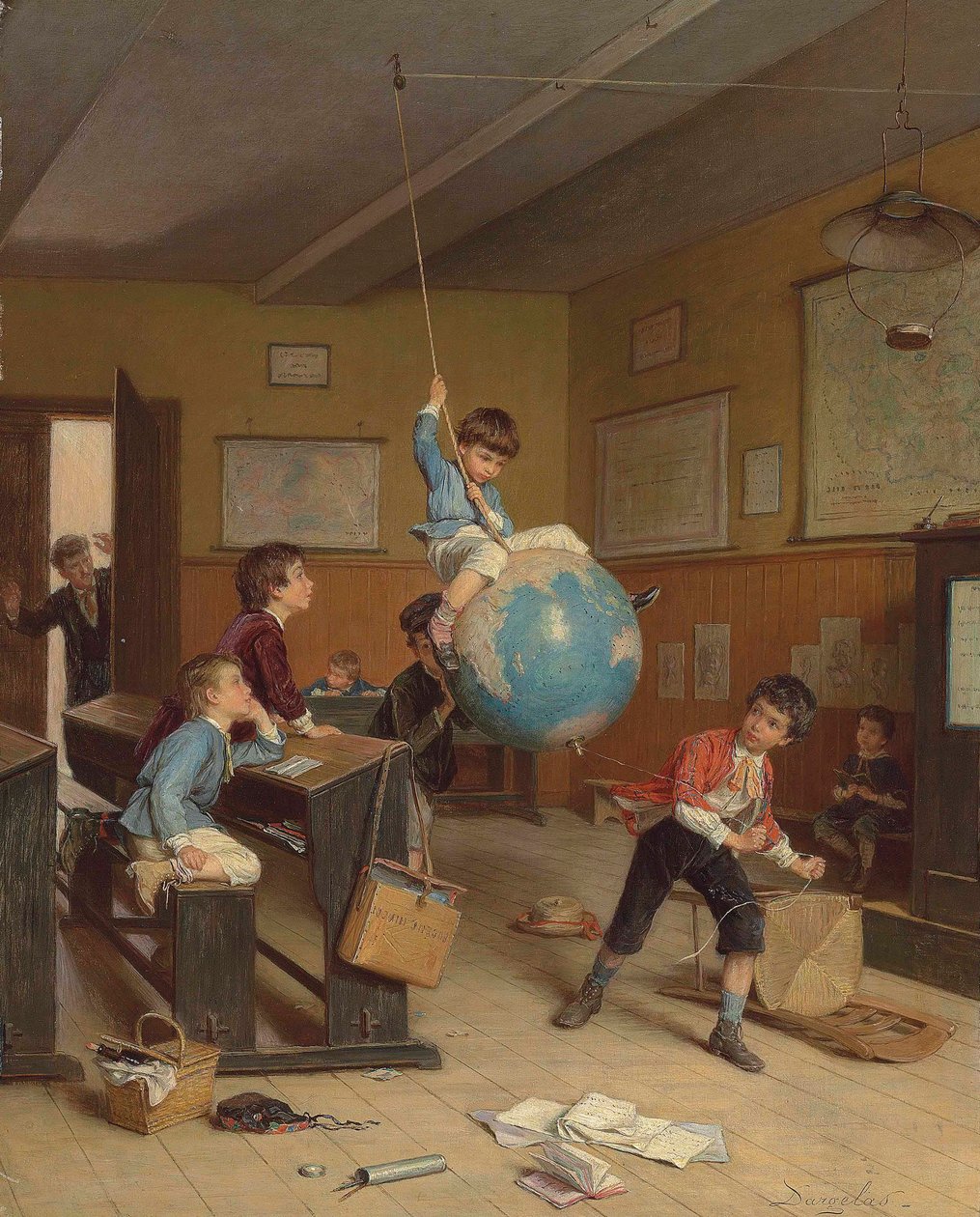 Jorden runt, ca. 1860-talet (olja på panel) av André Henri Dargelas