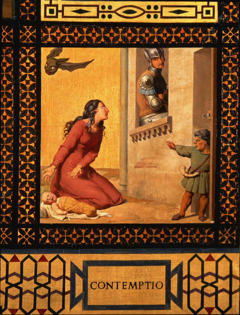 Good and Evil: Scorn, 1832 detalj av 89709 olja på duk av Andre Jacques Victor Orsel