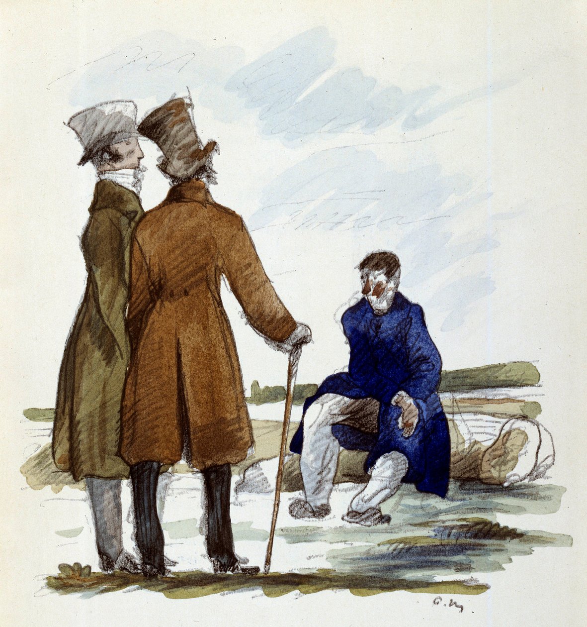 Illustration av Andre Mare (1885 - 1932) för romanen "Översten Chabert" av Honore de Balzac av Andre Mare