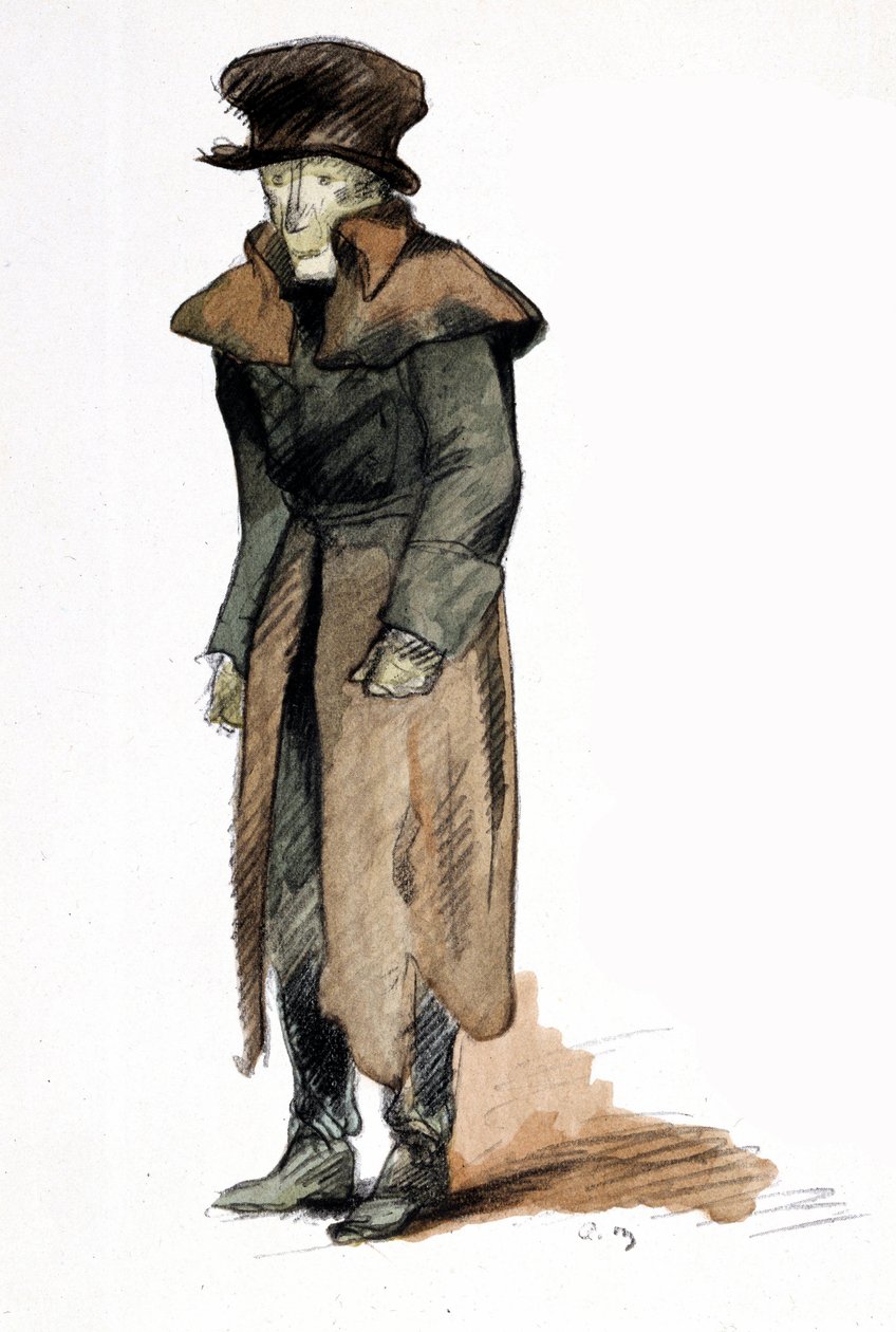Illustration av Mare Andre (1885 - 1932) för romanen "Översten Chabert" av Honore de Balzac av Andre Mare