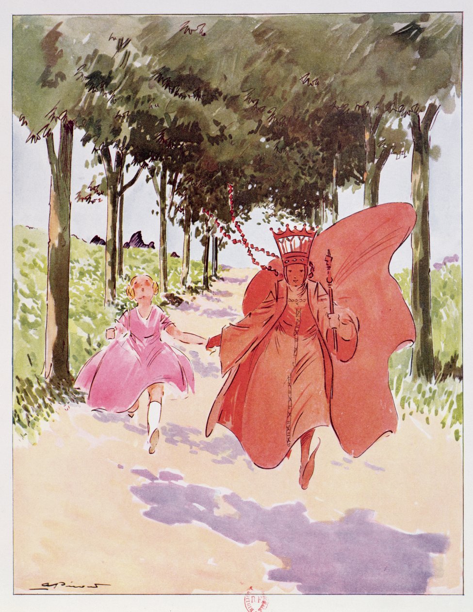 Alice and the Red Queen, illustration från 