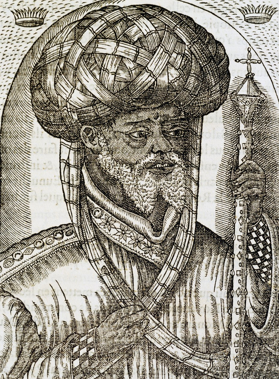 Abessinier präst, från Universal Cosmology, av Andre Thevet (1504-1592), gravyr av Andre Thevet