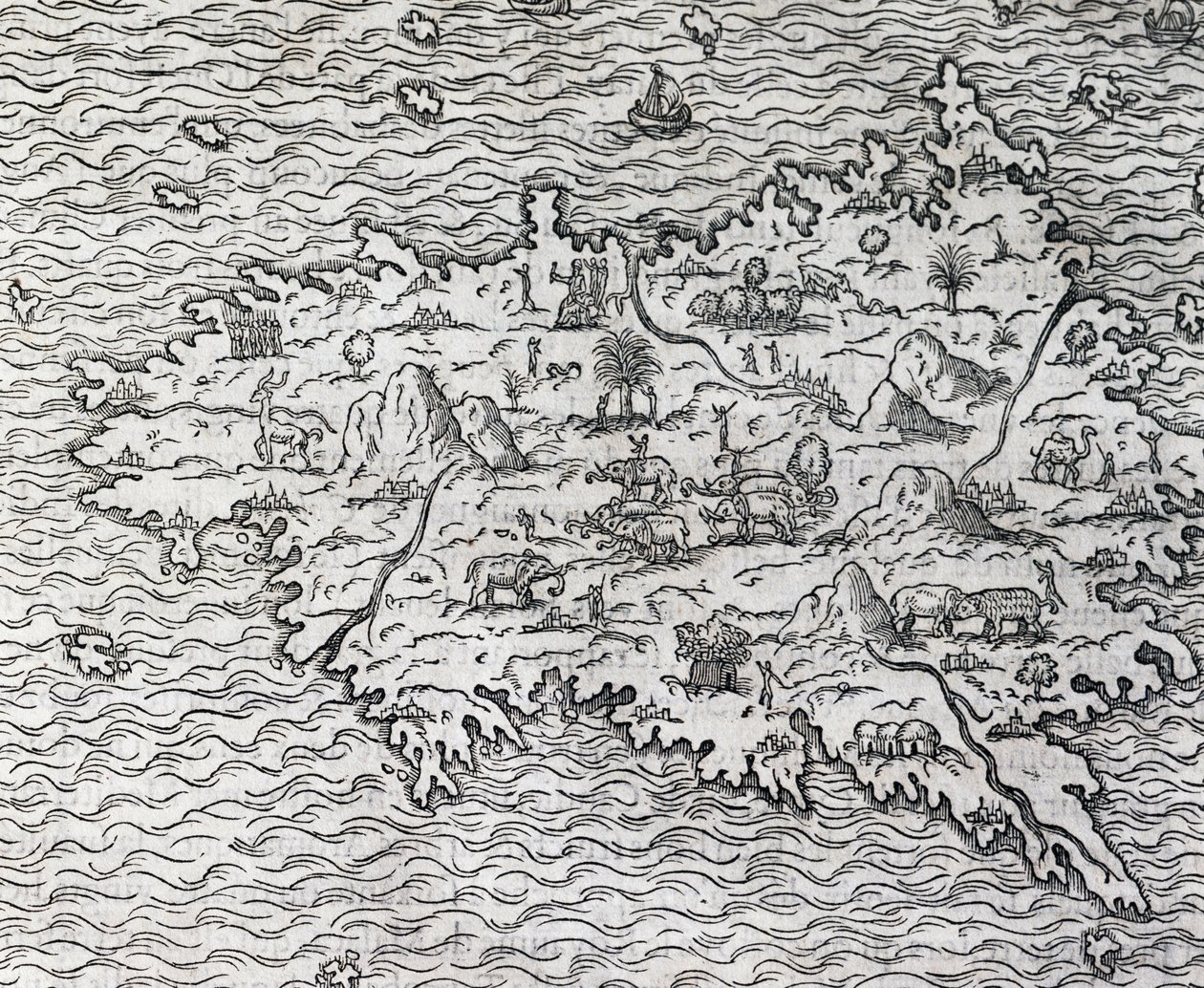 Karta över Sumatra, gravyr av Andre Thevet (1504-1592), Paris, Frankrike av Andre Thevet