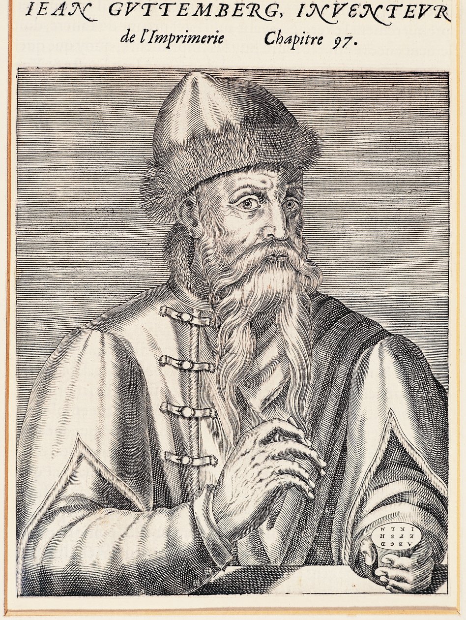 Porträtt av Johann Gutenberg (Mainz, ca 1394-1399-Mainz av Andre Thevet
