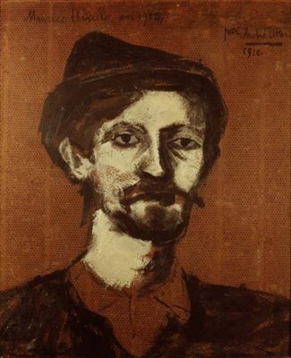 Porträtt av Maurice Utrillo (1883-1955) (olja ombord) av Andre Utter