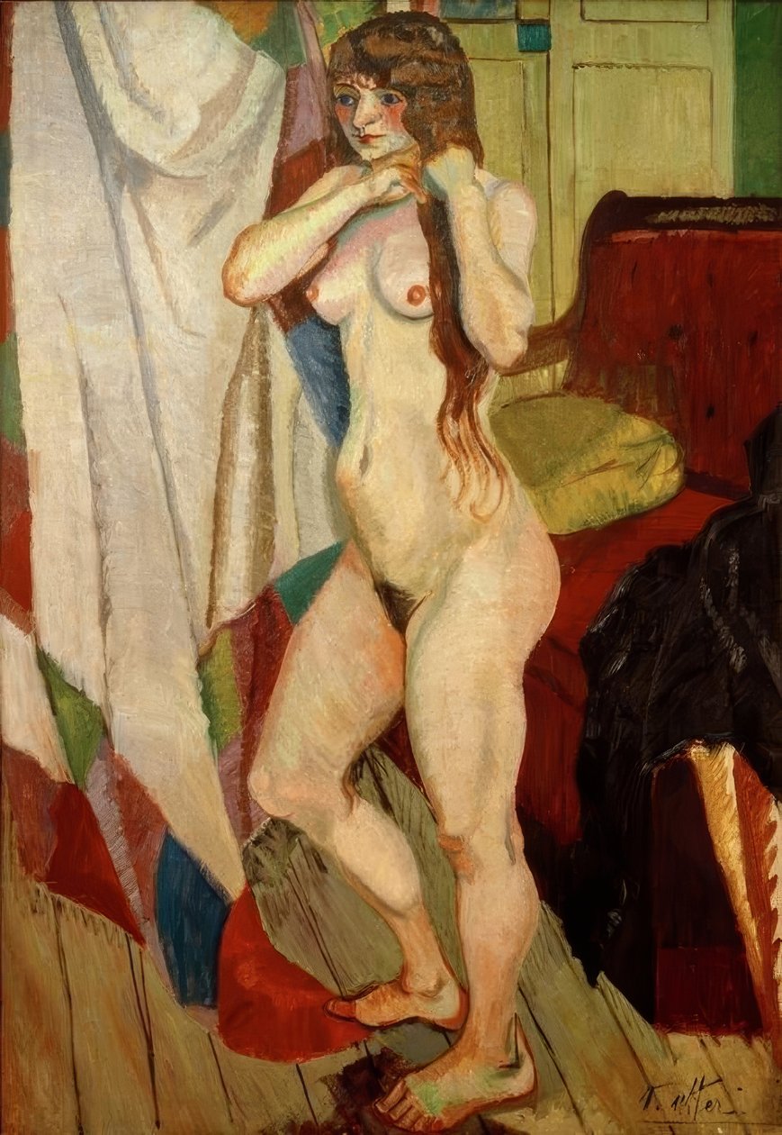 Suzanne Valadon gör sitt hår av Andre Utter