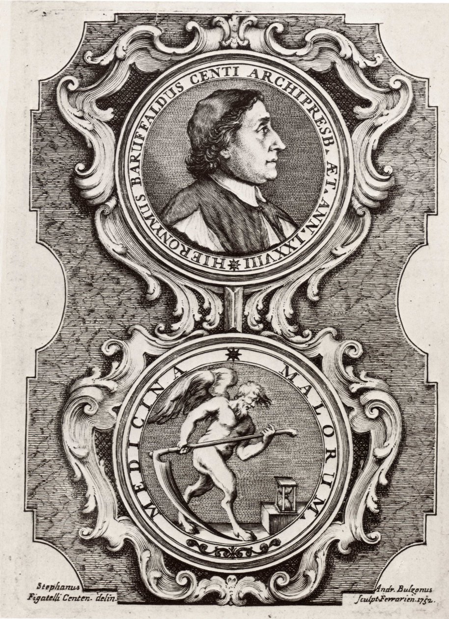 Porträtt av Girolamo Baruffaldi av Andrea Bolzoni