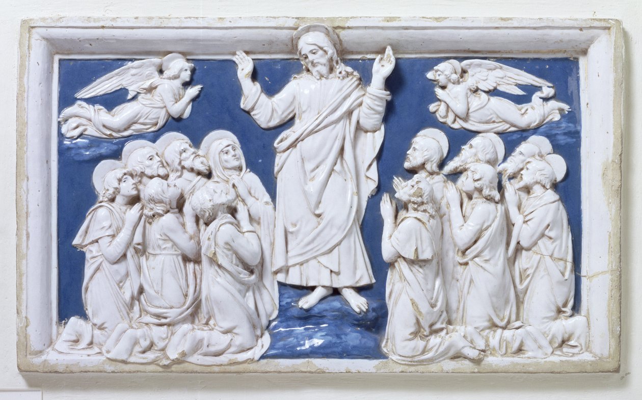 The Ascension (glaserad terrakotta) av Andrea Della Robbia
