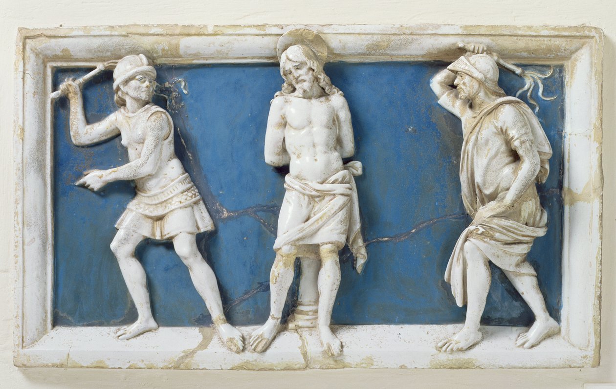 Kristi flagellation, 1495 (glaserad terrakotta) av Andrea Della Robbia