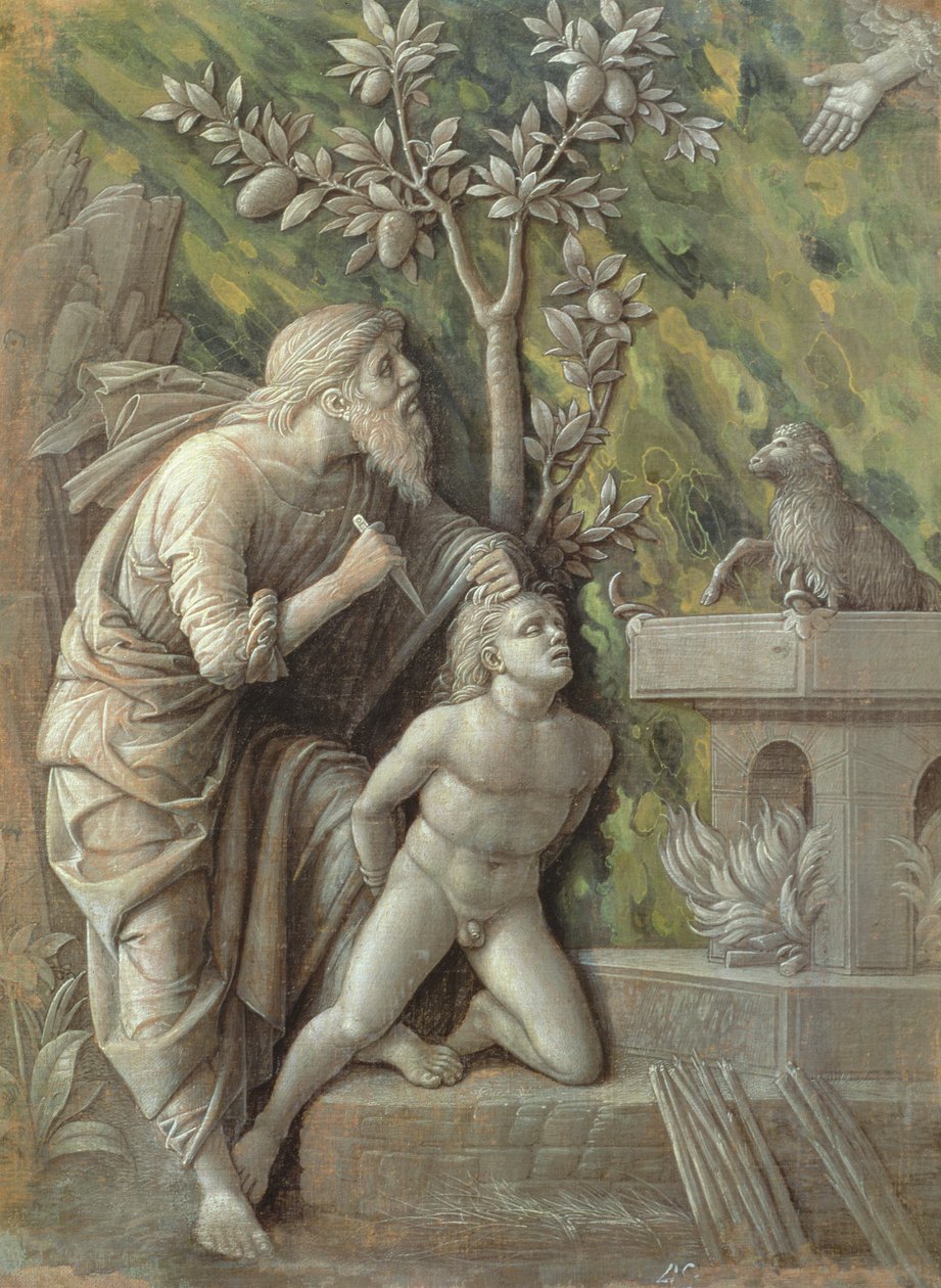 Abraham offrar Isak, ca 1490-95 av Andrea Mantegna