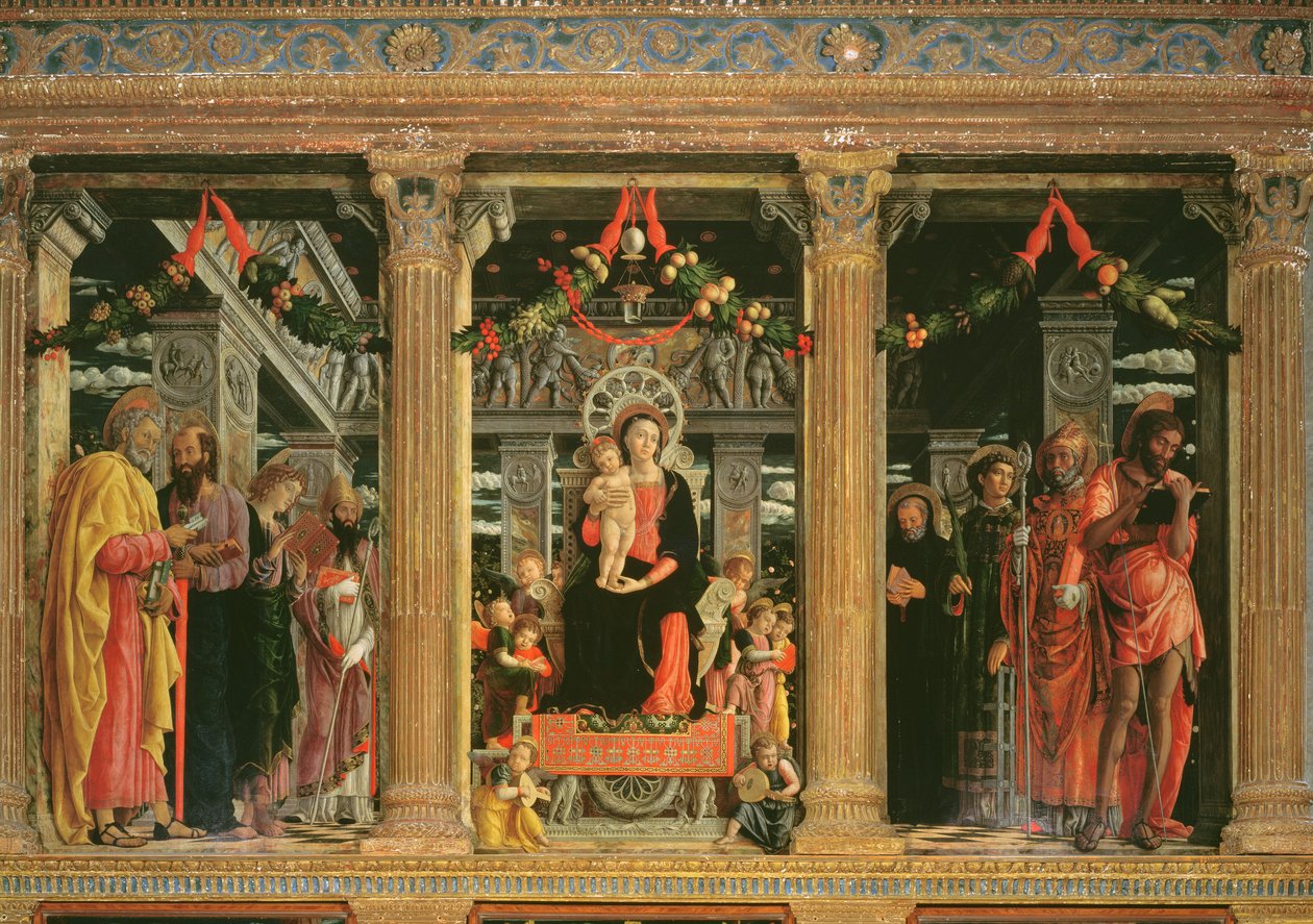 Altartavla av St. Zeno av Verona, 1456-60 (detalj av 214237) av Andrea Mantegna