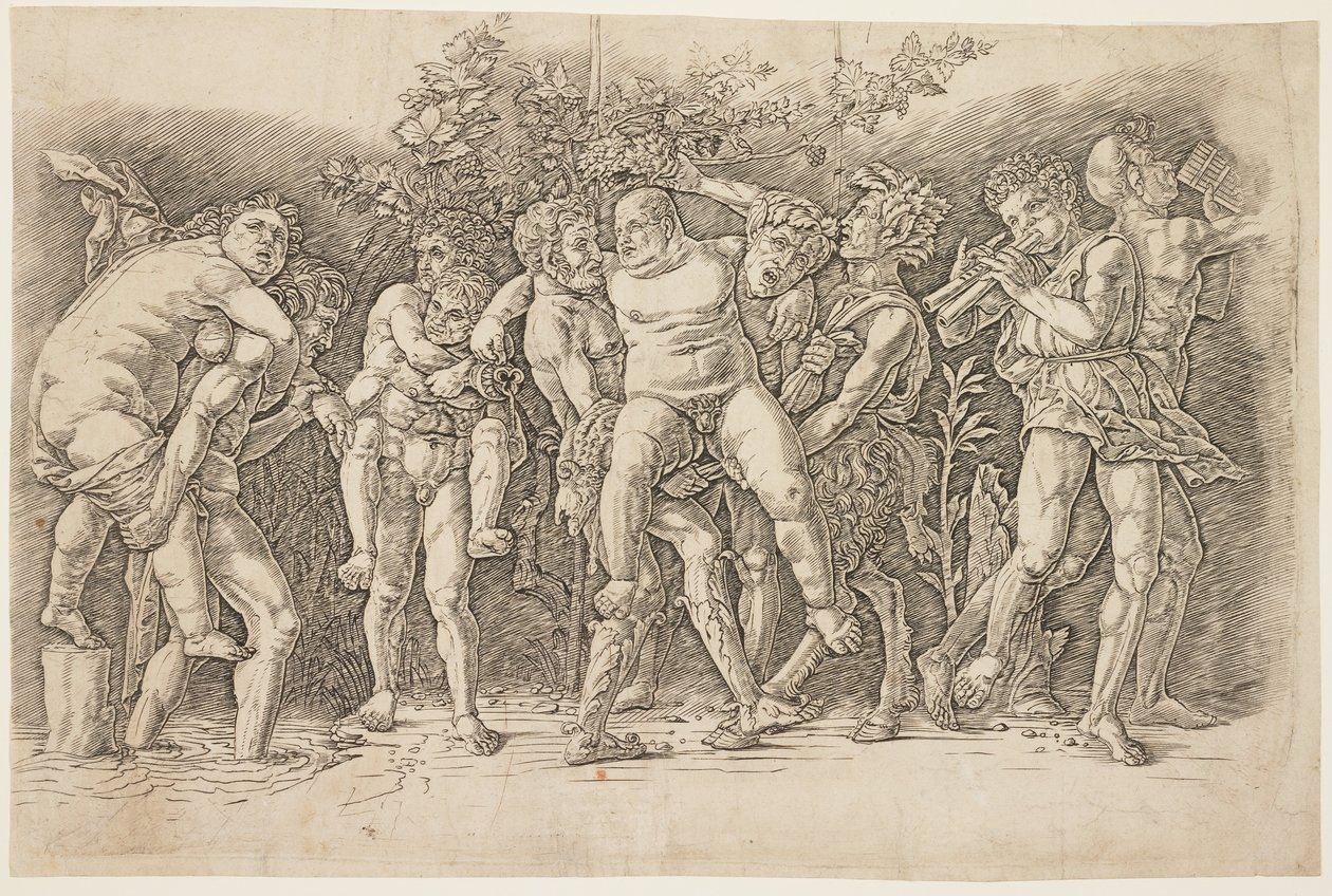 Bacchanal med Silenus, tidigt 1470-tal av Andrea Mantegna