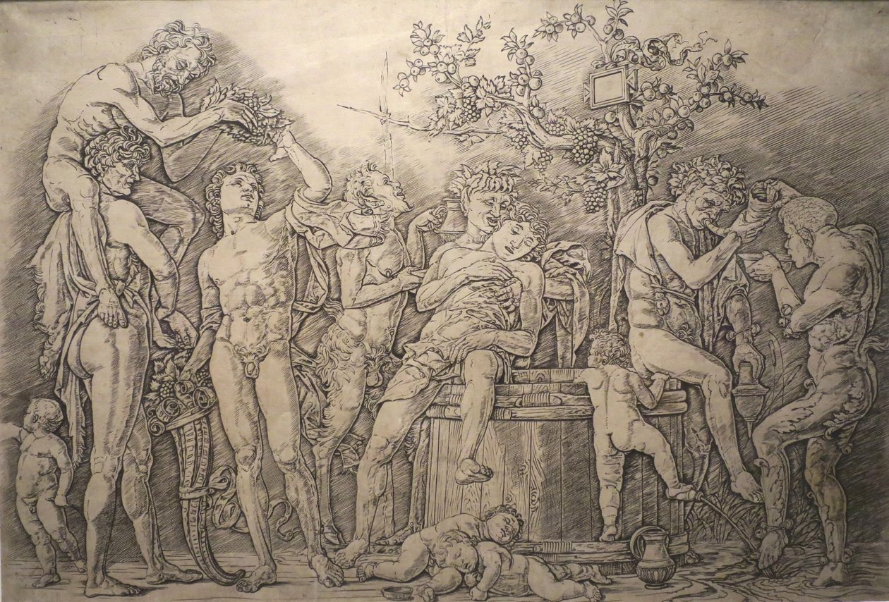 Bacchanal with Wine Press av Andrea Mantegna