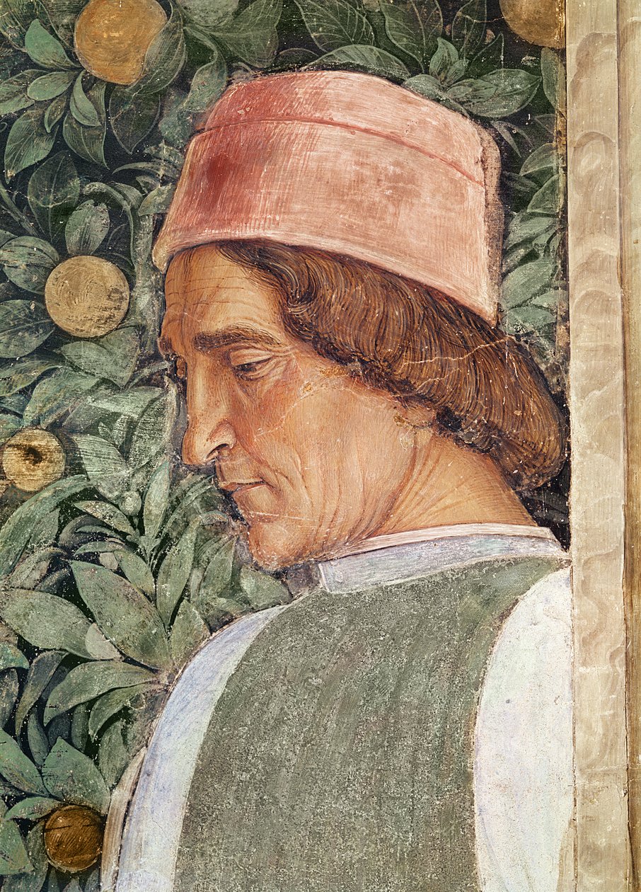Detalj av huvudet på en brudgum, från Camera degli Sposi eller Camera Picta, 1465-74 av Andrea Mantegna