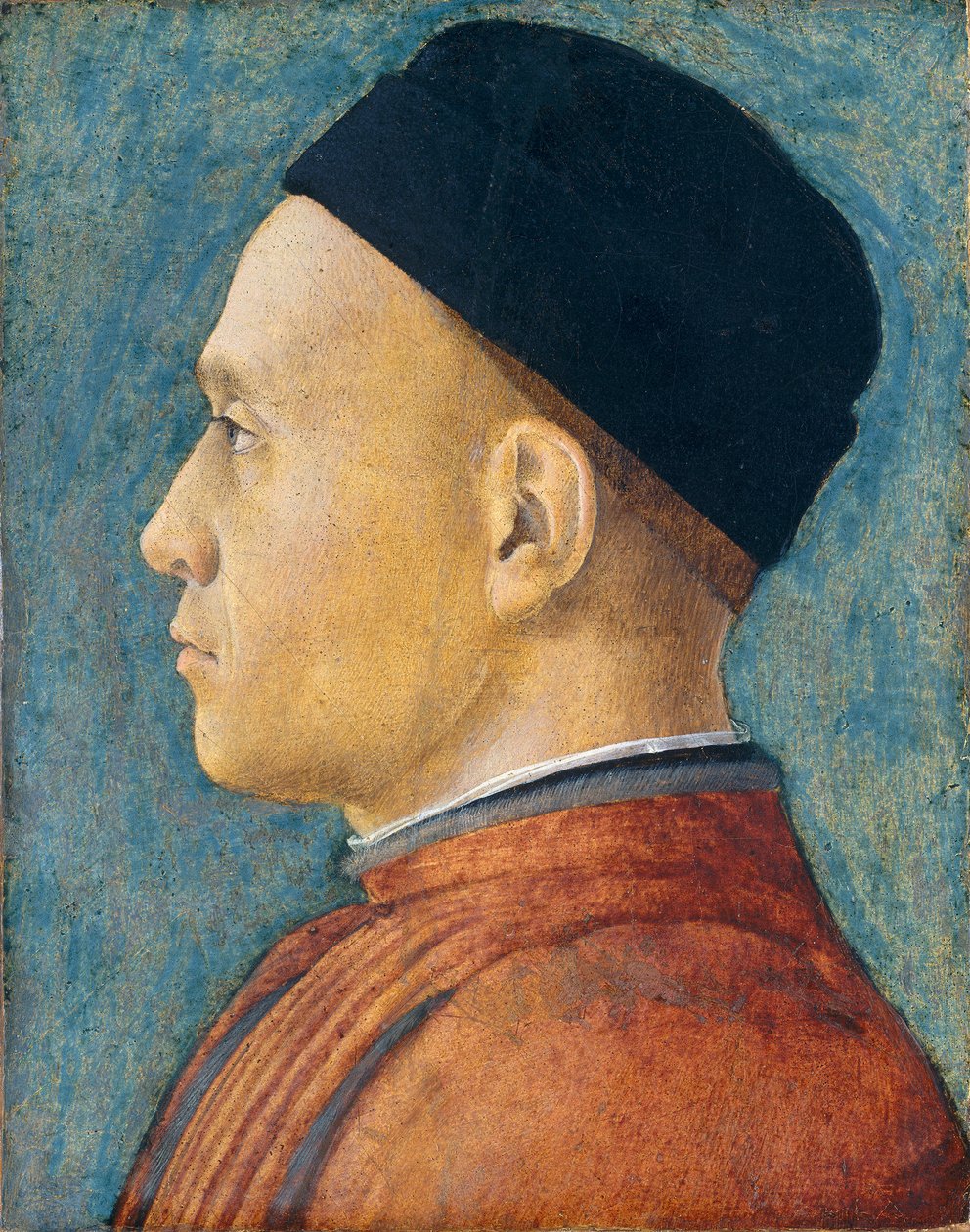 Porträtt av en man, ca. 1470 (tempera på panel) av Andrea Mantegna