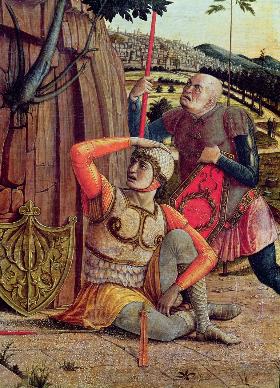 Uppståndelsen, höger predellapanel från altartavlan av St. Zeno av Verona, 1456-60 (detalj av 214239) av Andrea Mantegna