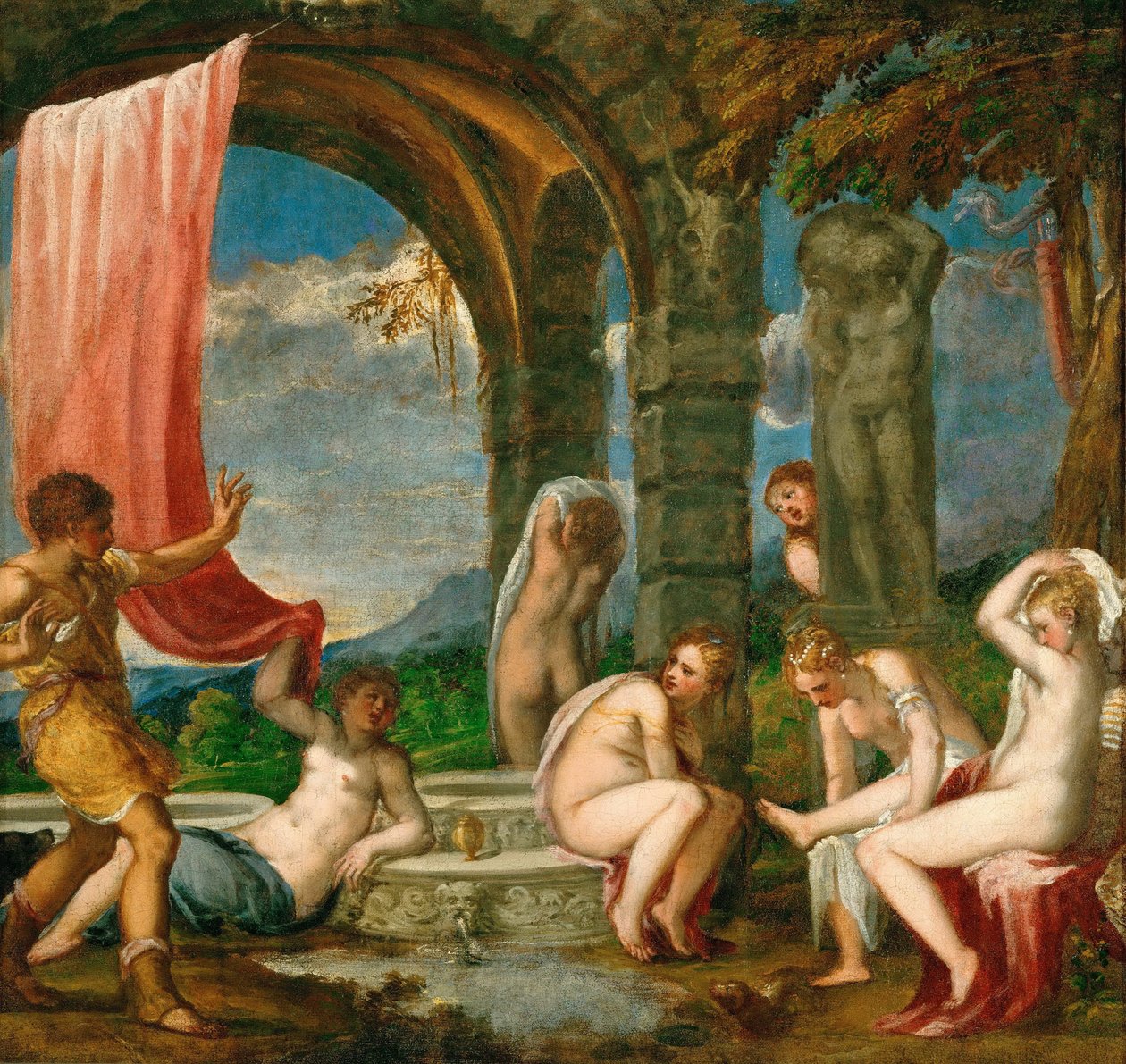 Diana och Actaeon av Andrea Schiavone