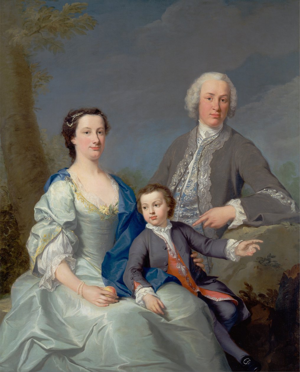 Sir Robert och Lady Smyth med sin son Hervey av Andrea Soldi