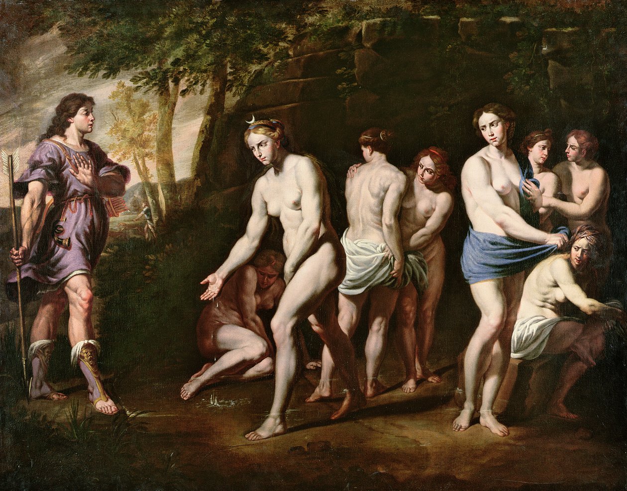 Diana och hennes nymfer överraskade av Actaeon av Andrea Vaccaro