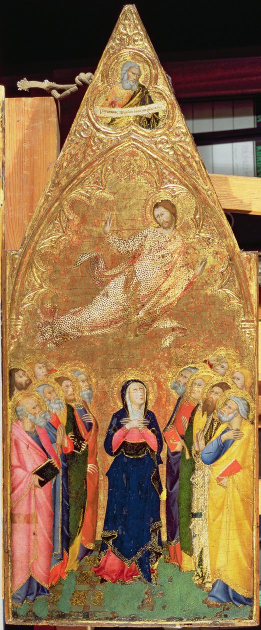 Kristi himmelsfärd, 1355-60 (tempera på panel) av Andrea Vanni