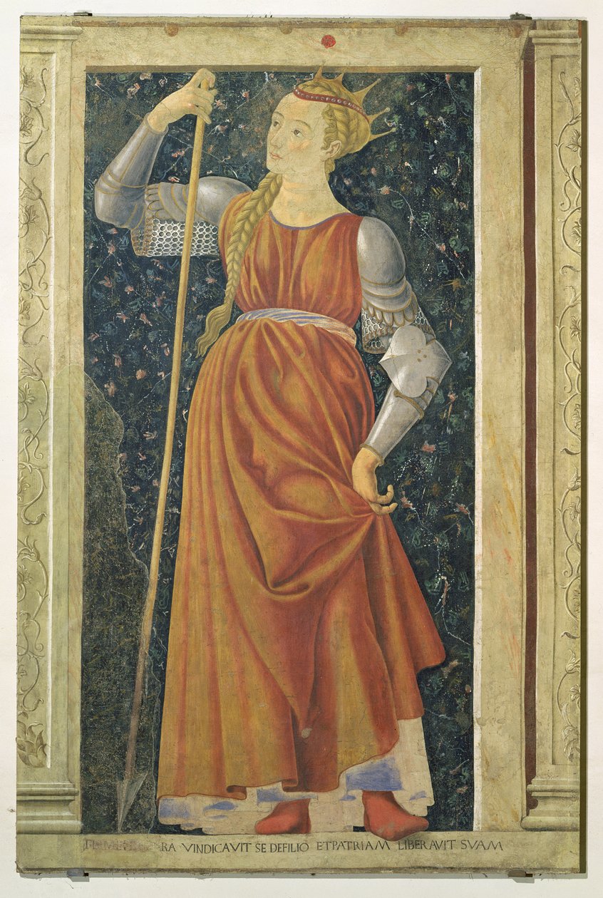 Drottning Tomyris, från Villa Carducci-serien av kända män och kvinnor, ca 1450 av Andrea del Castagno