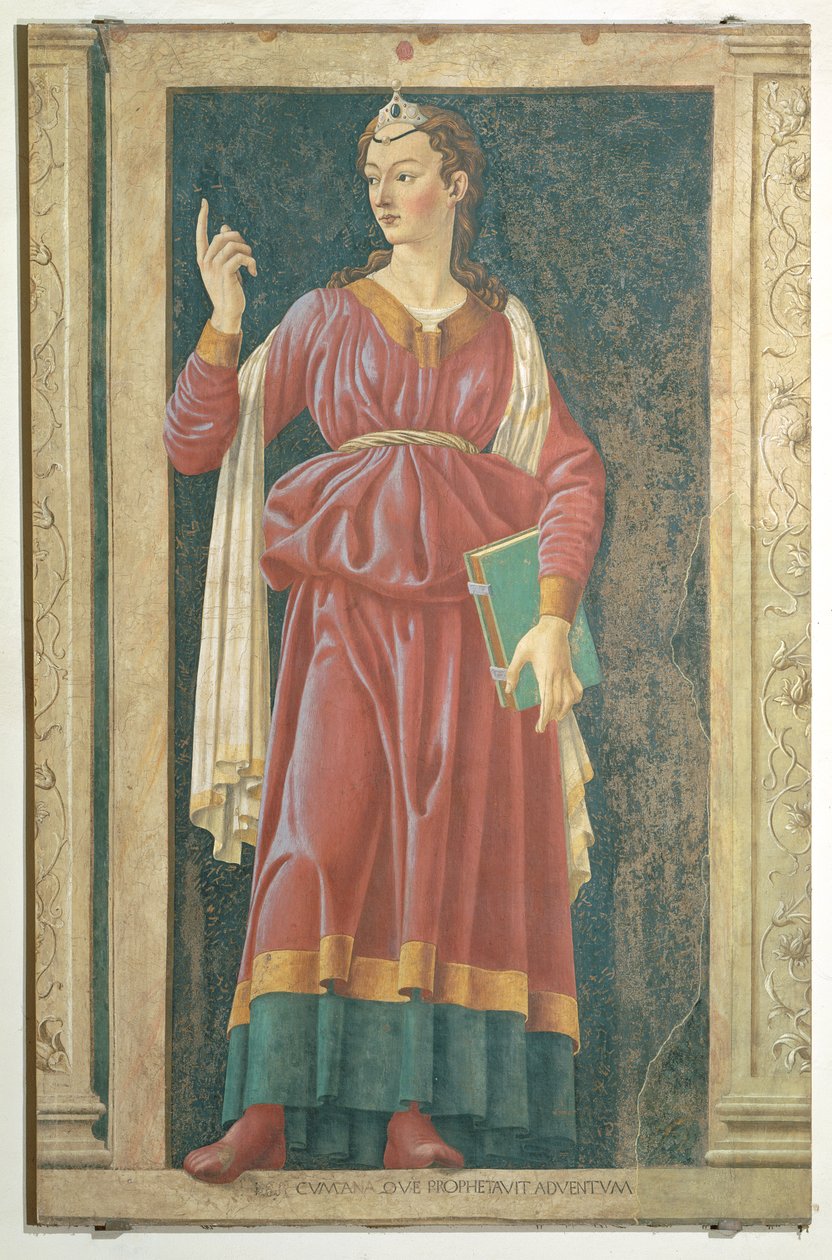 Sibylle från Kuman, från Villa Carducci-serien av berömda män och kvinnor, ca 1450 av Andrea del Castagno