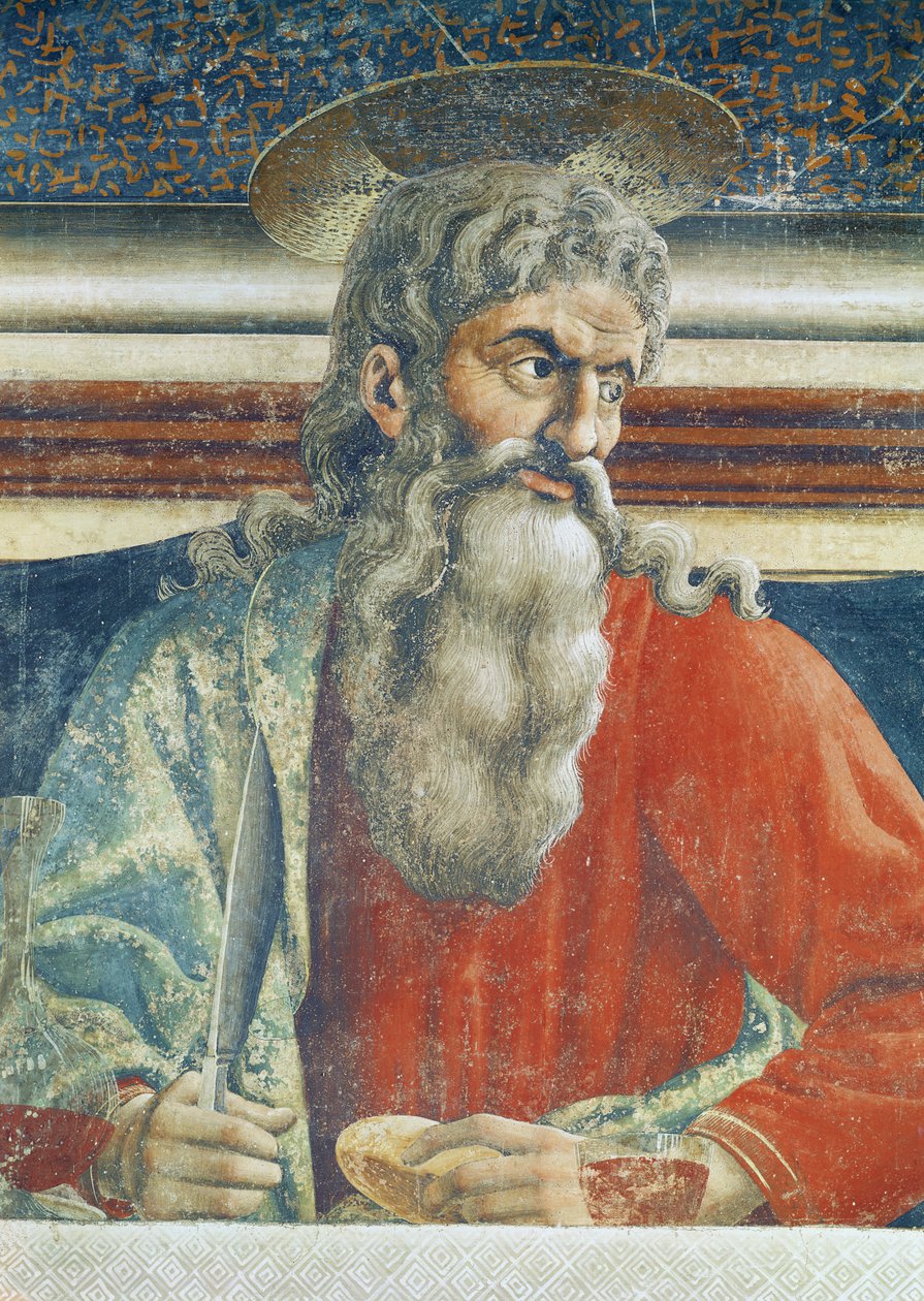 Den sista måltiden, detalj av Saint Andrew, 1447 (detalj av 85172) av Andrea del Castagno