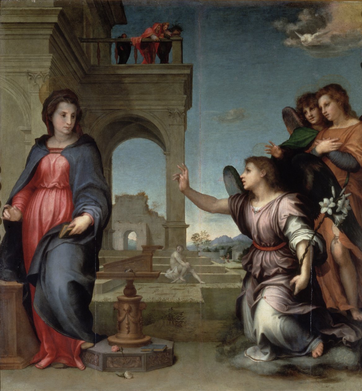 Förkunnelse, 1512 (panel) av Andrea del Sarto